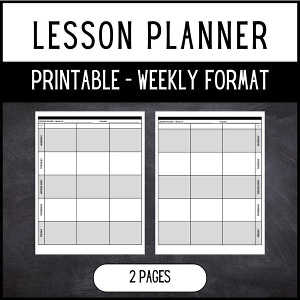 Printable Weekly Lesson Planner - One Stitch Back