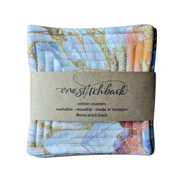 Rainbow Crystals Quilted Coasters