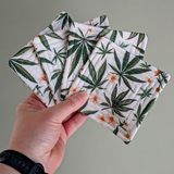 Cannabis Leaf Quilted Coasters