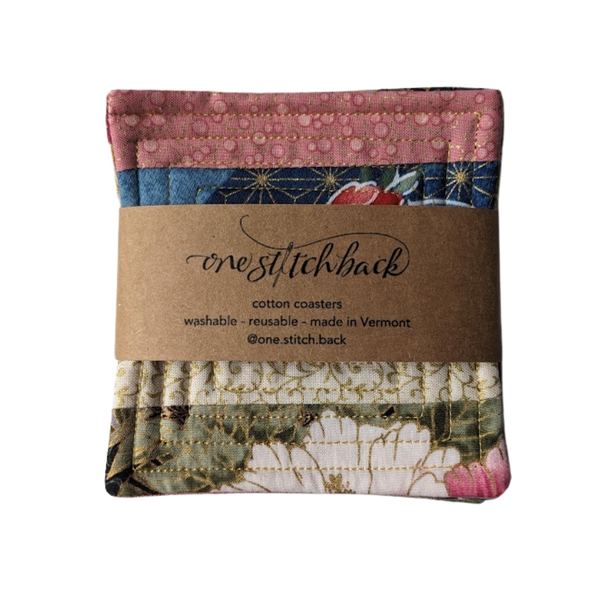 Asian Fabric Patchwork - Quilted Coasters