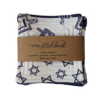 Hanukkah Stripe Quilted Coasters