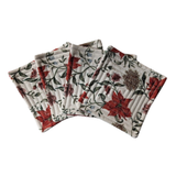 Vintage Poinsettia Quilted Coasters