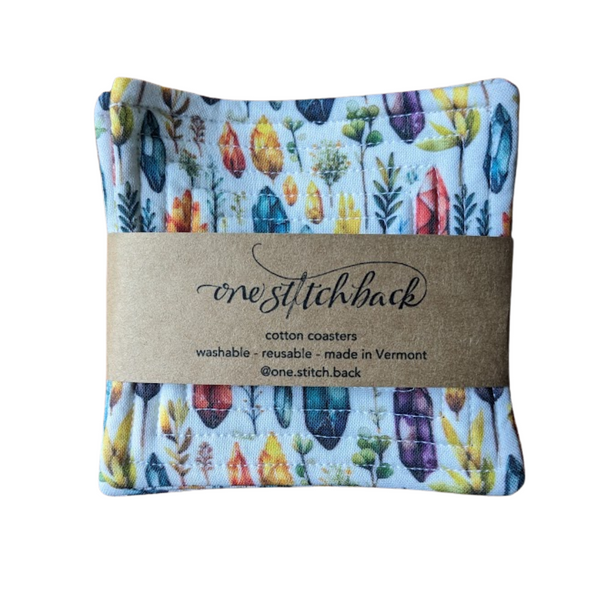 Boho Gems Quilted Coasters