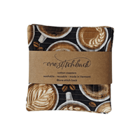 Coffee Cups Quilted Coasters - One Stitch Back