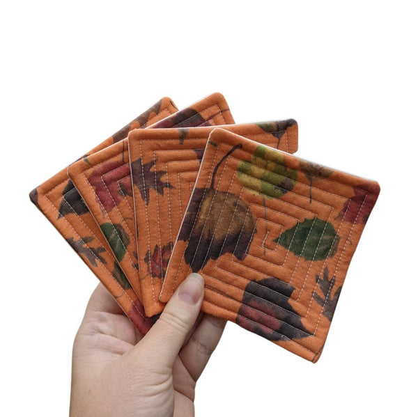 Fall Foliage Quilted Coasters - One Stitch Back