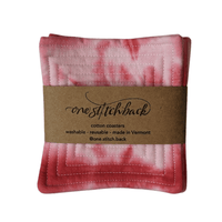 Hand - Dyed Pink Quilted Coasters - One Stitch Back