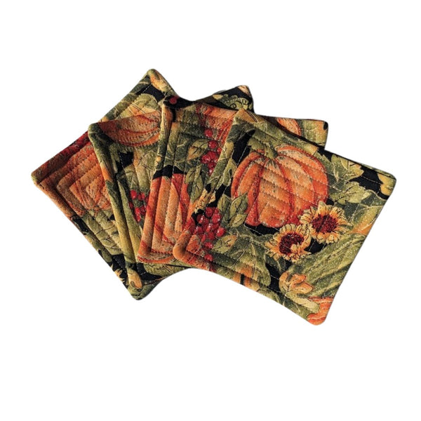 Harvest Print Quilted Coasters - One Stitch Back