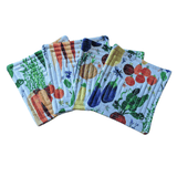 Watercolor Veggies Quilted Coasters - One Stitch Back