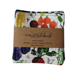 Watercolor Veggies Quilted Coasters - One Stitch Back