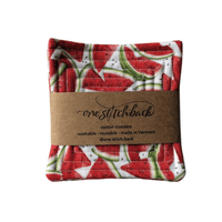 Watermelon Quilted Coasters - One Stitch Back