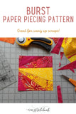 Burst Paper Piecing Pattern - One Stitch Back