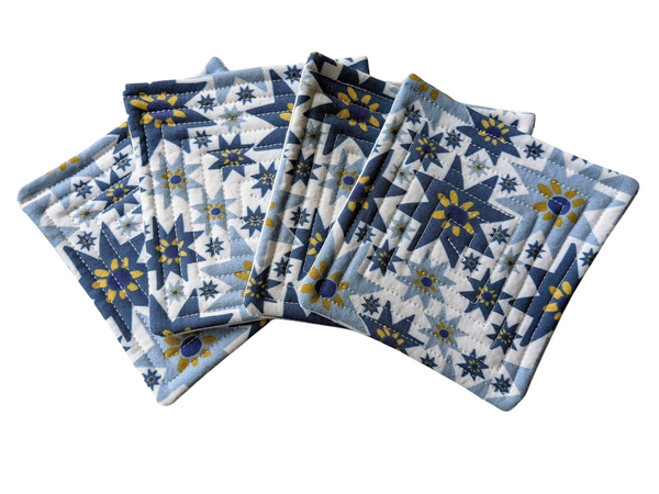 Vintage Dahlia Star Quilted Coasters