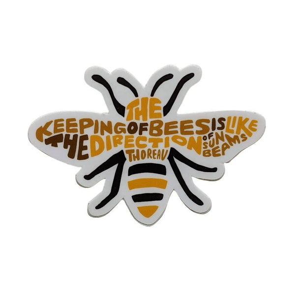 Hand-Lettered Bee Sticker - One Stitch Back