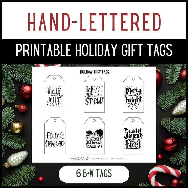 Hand-Lettered Holiday Gift Tags [Printable PDF] - One Stitch Back
