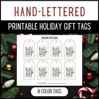Hand-Lettered Holly + Jolly Gift Tags [Printable PDF] - One Stitch Back