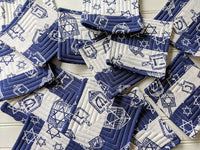 Hanukkah Stripe Quilted Coasters - One Stitch Back