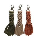 Earth Tones Hand-Tied Macrame Keychains