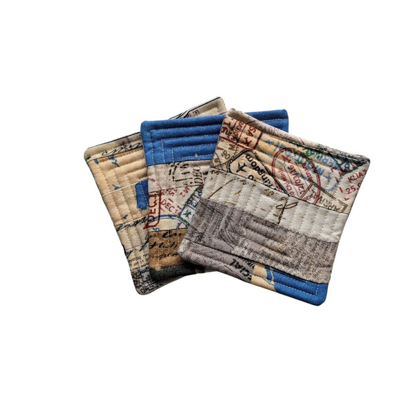 Passport Patchwork Coasters - One Stitch Back