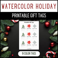 Watercolor Holiday Gift Tags [Printable PDF] - One Stitch Back
