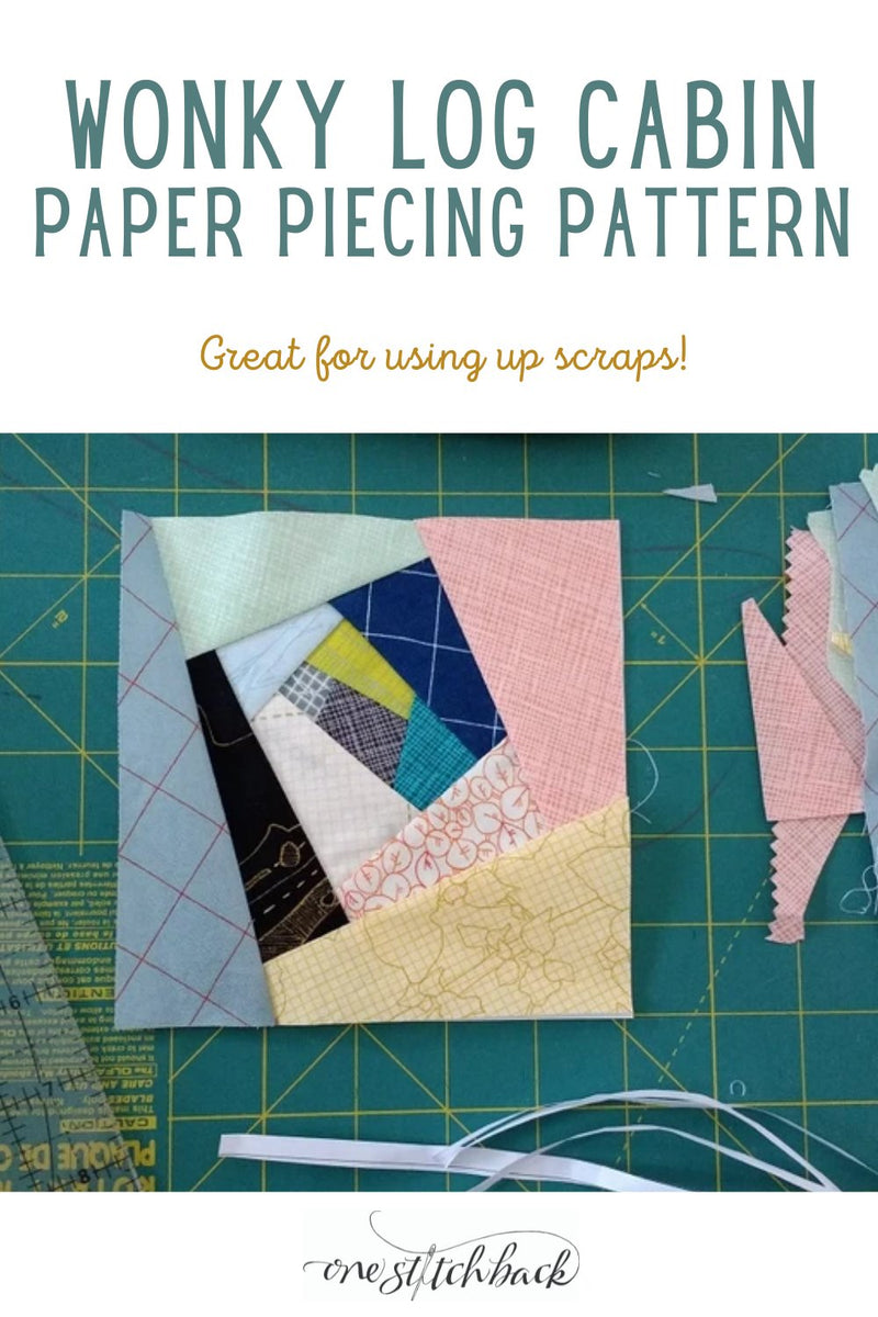 Log Pattern Wrapping Paper Wonky Log Cabin Paper Piecing Pattern – One Stitch Back