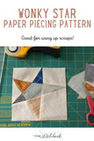 Wonky Star Paper Piecing Pattern - One Stitch Back